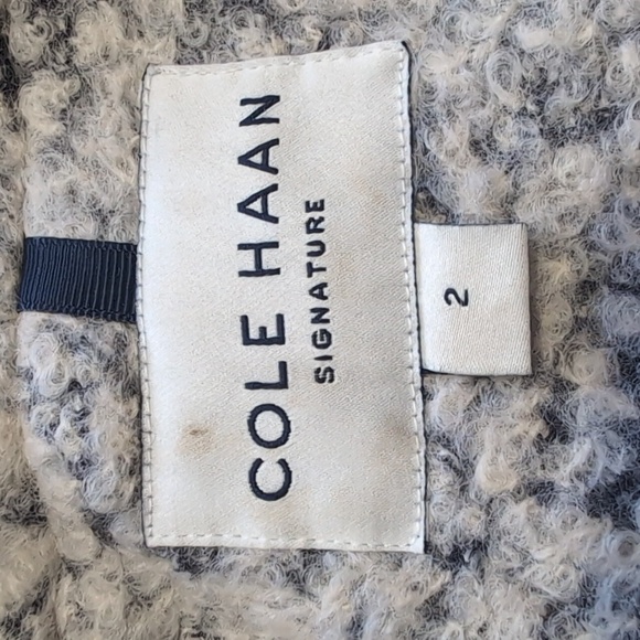 Cole Haan Grey Wool Blend Asymmetrical Walker Long Coat Size 2 - Picture 11 of 17